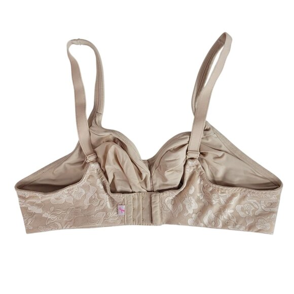 Wacoal Awareness Wire Free Bra Tan 44C Lined Floral Lace Adj Soft Cup #85276 - Picture 5 of 11